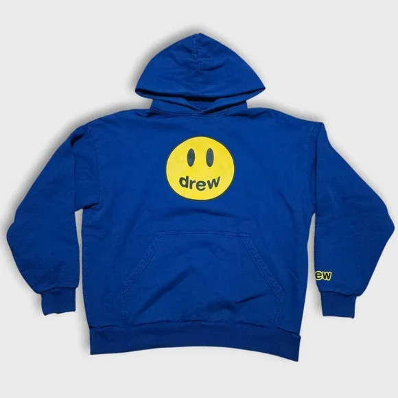 Drew House Mascot Justin Bieber Blue Heavy Fleece Hoodie - Oversized Small - Picture 1 of 9